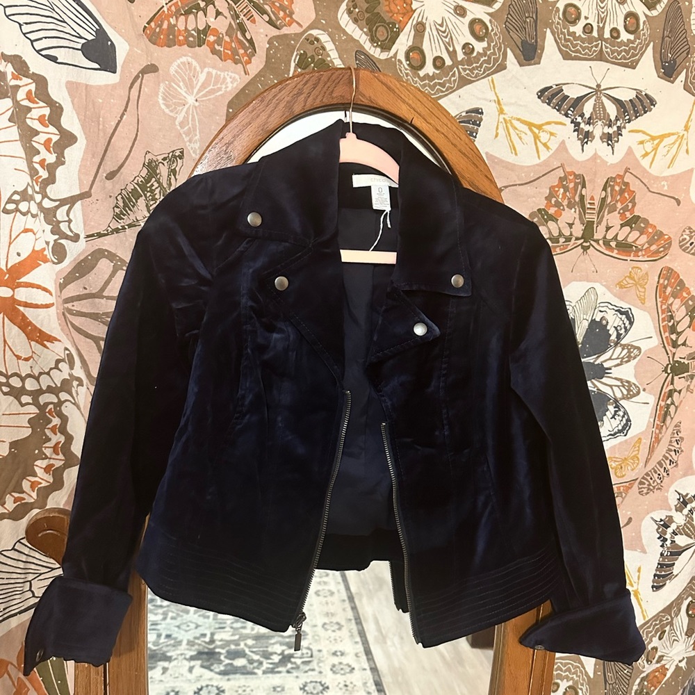 Chicos velvet navy jacket